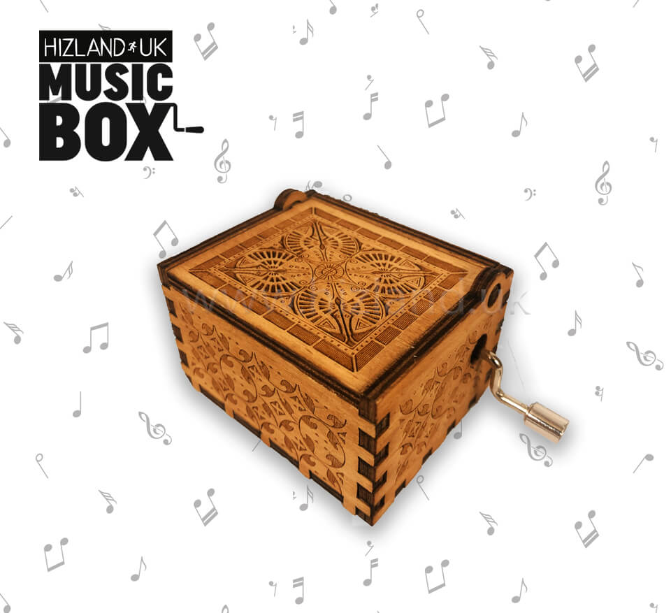 Hand Crank John Lennon Imagine Musical Box Carved Wooden hizland.uk