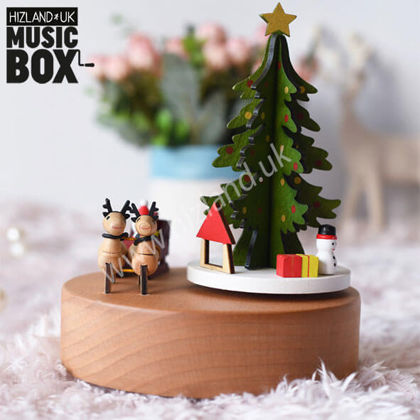 Wooden Christmas Music Box | Christmas Musical Carousel